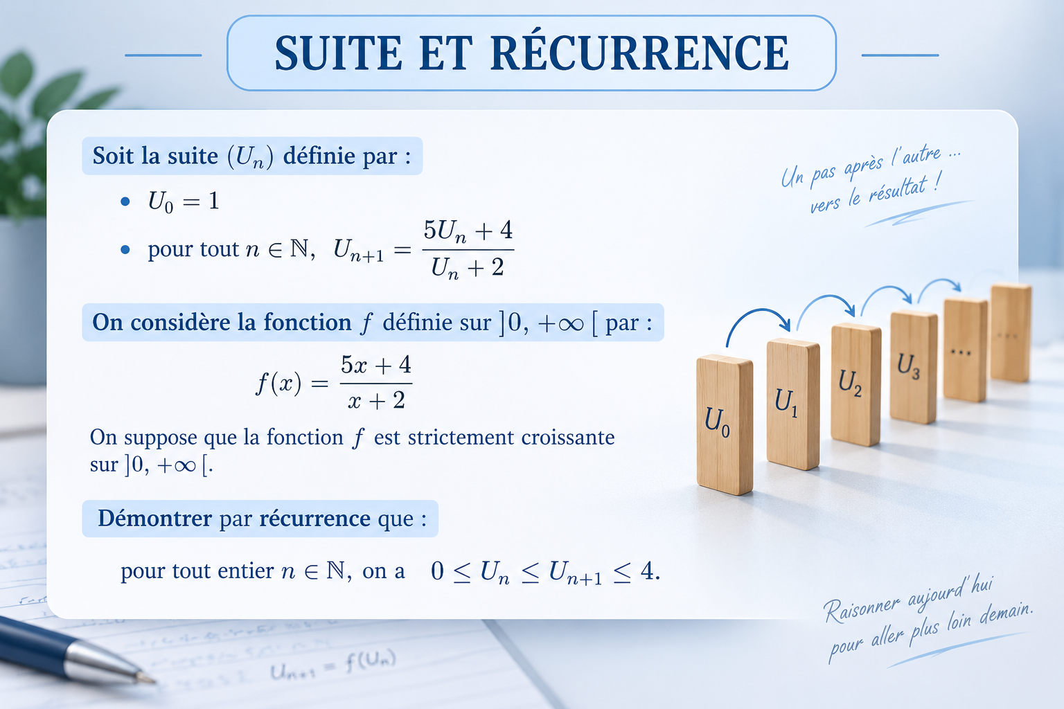 Méthode 2 : démontrer une chaîne d'inégalités par récurrence
