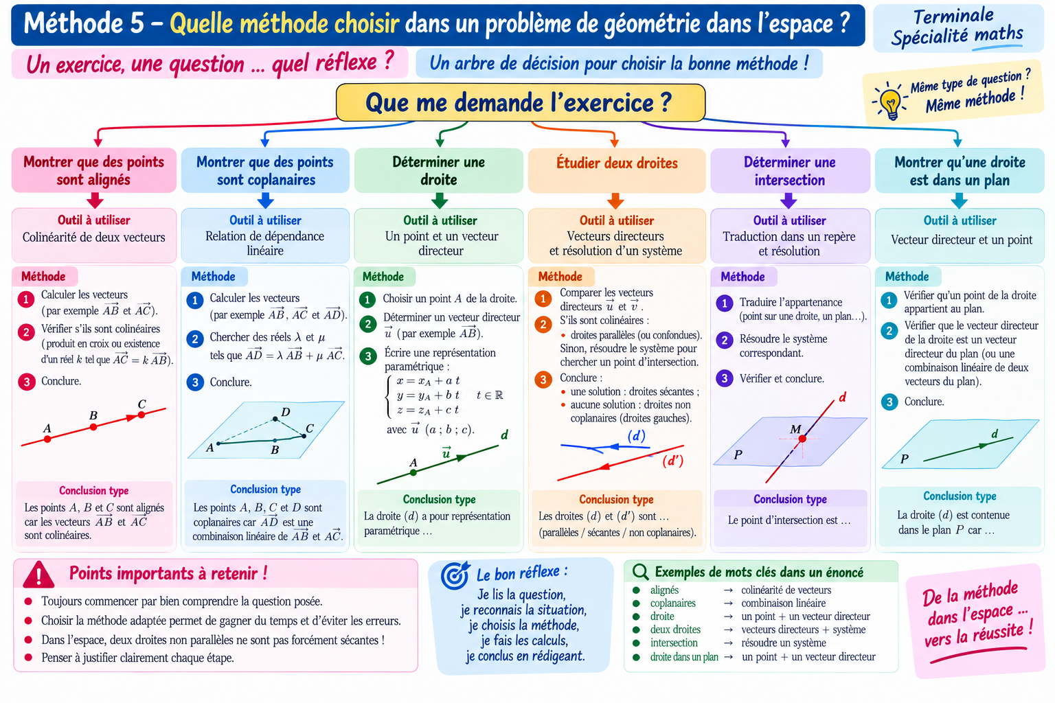 Arbre de décision : quelle méthode choisir dans un problème de géométrie dans l’espace ?
