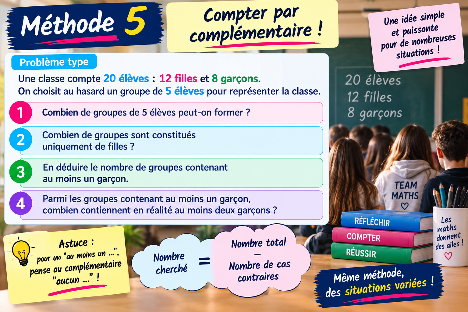 Méthode 5 : compter par complémentaire